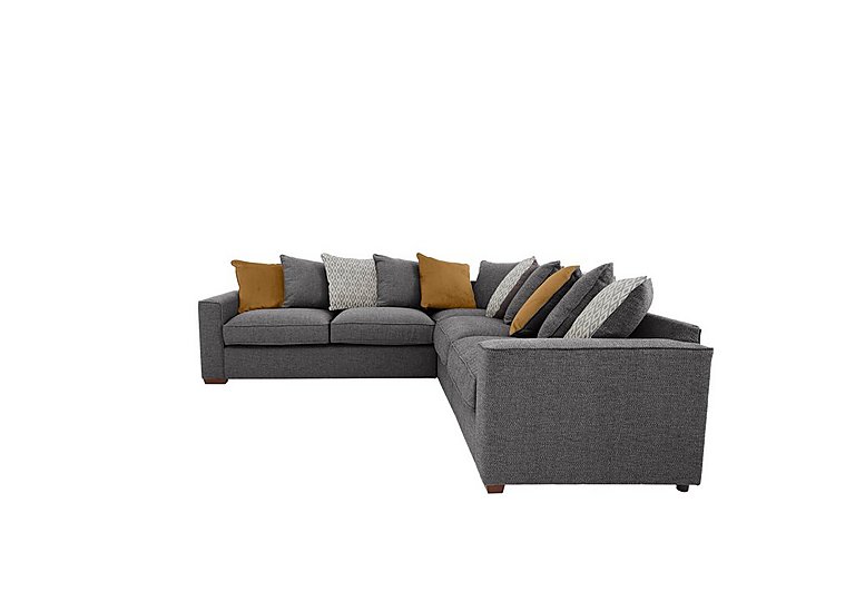 Cory Large Fabric Corner Scatter Back Sofa - Dallas Charcoal & Mustard Pack