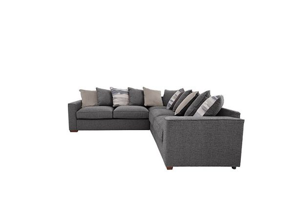 Cory Large Fabric Corner Scatter Back Sofa  Dallas Charcoal  Natural Pack | Bed Sava