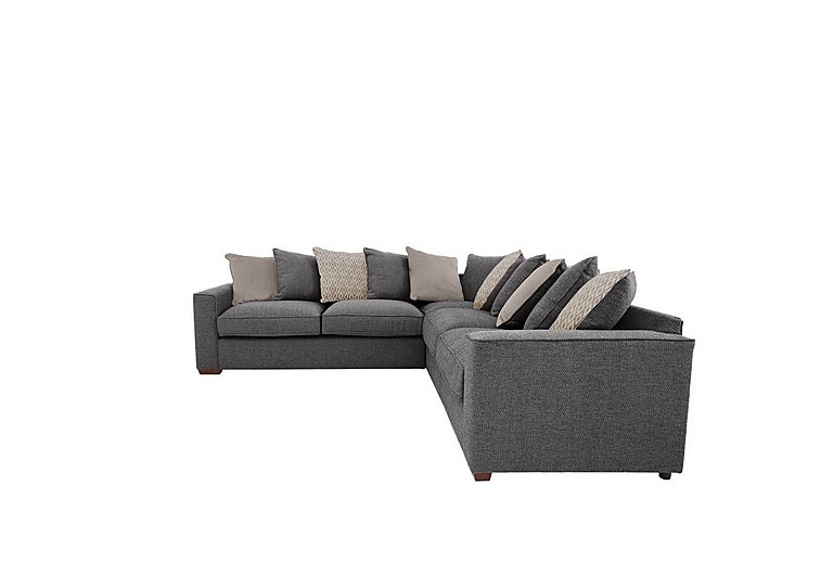 Cory Large Fabric Corner Scatter Back Sofa - Dallas Charcoal & Stone Pack