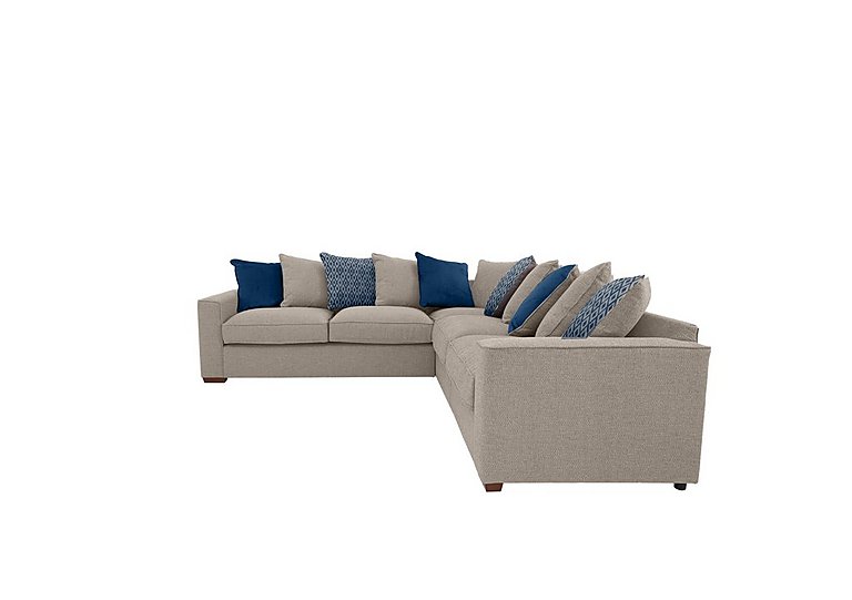 Cory Large Fabric Corner Scatter Back Sofa - Dallas Natural & Blue Pack