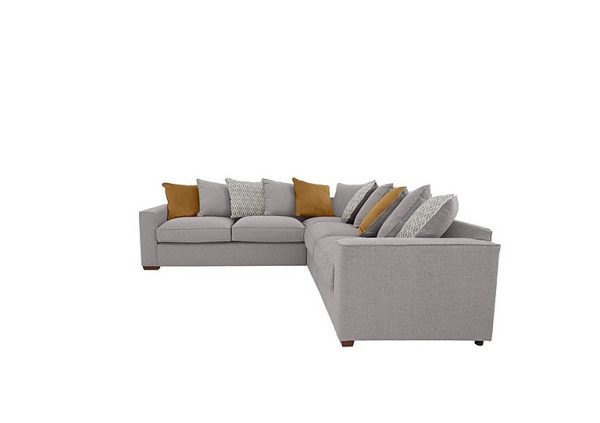 Cory Large Fabric Corner Scatter Back Sofa  Dallas Silver  Mustard Pack | Bed Sava