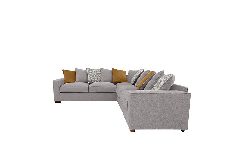 Cory Large Fabric Corner Scatter Back Sofa - Dallas Silver & Mustard Pack