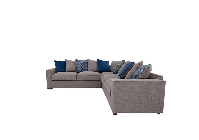 Cory Large Fabric Corner Scatter Back Sofa - Dallas Taupe & Blue Pack