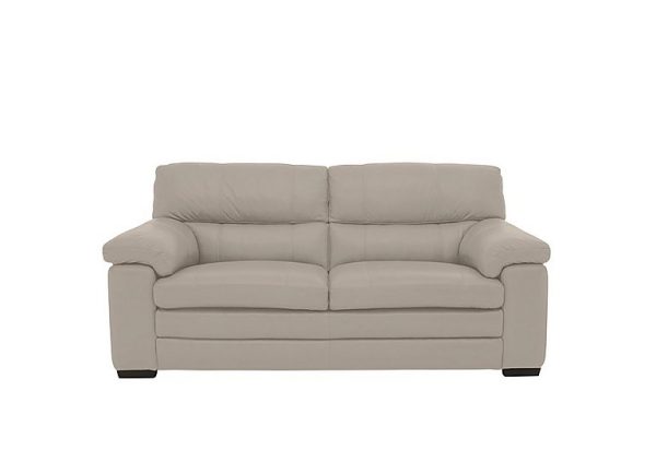 Cozee 2 Seater Pure Premium BV Leather Sofa  Silver Grey | Bed Sava