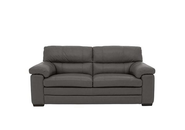 Cozee 2 Seater Pure Premium NC Leather Sofa  Charcoal Grey | Bed Sava