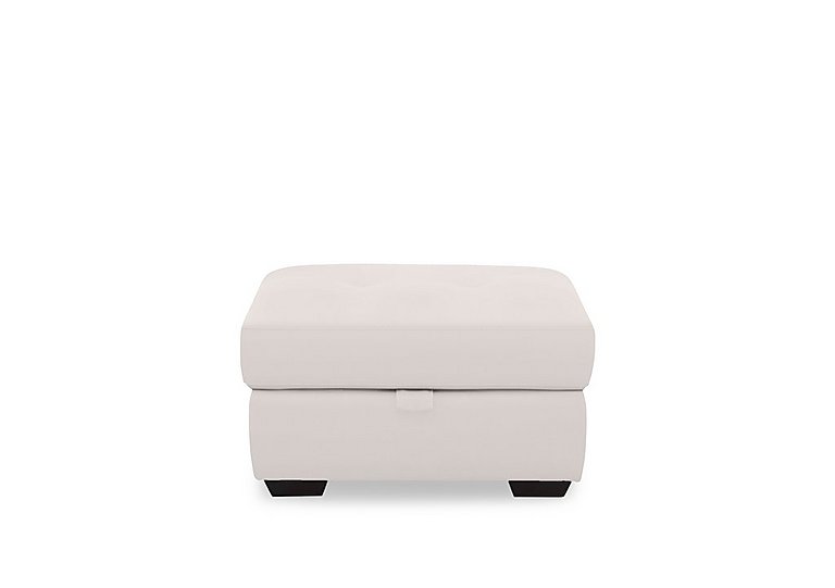 Dinky Leather Large Storage Footstool - Cotton