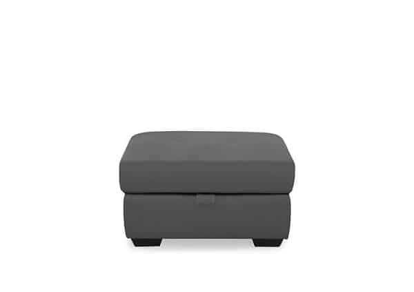 Dinky Leather Large Storage Footstool  Granite | Bed Sava
