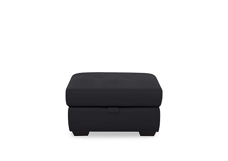 Dinky Leather Large Storage Footstool - Lavender Grey