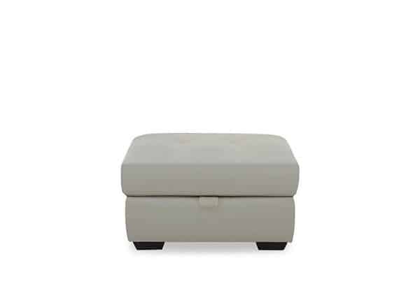 Dinky Leather Large Storage Footstool  Lead Grey | Bed Sava