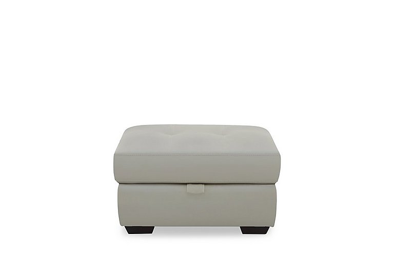Dinky Leather Large Storage Footstool - Lead Grey