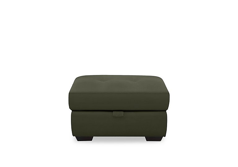 Dinky Leather Large Storage Footstool - Oslo Pine