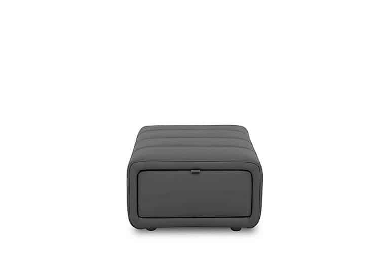 Elphaba Leather Storage Footstool - Granite