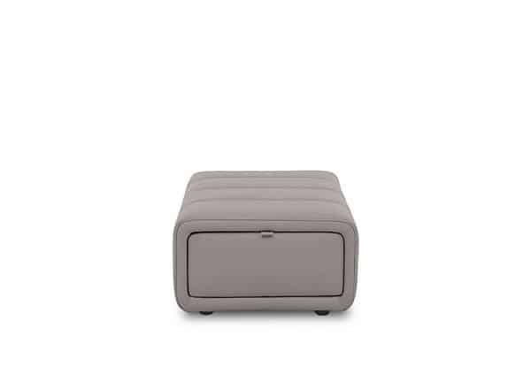 Elphaba Leather Storage Footstool  Lead Grey | Bed Sava