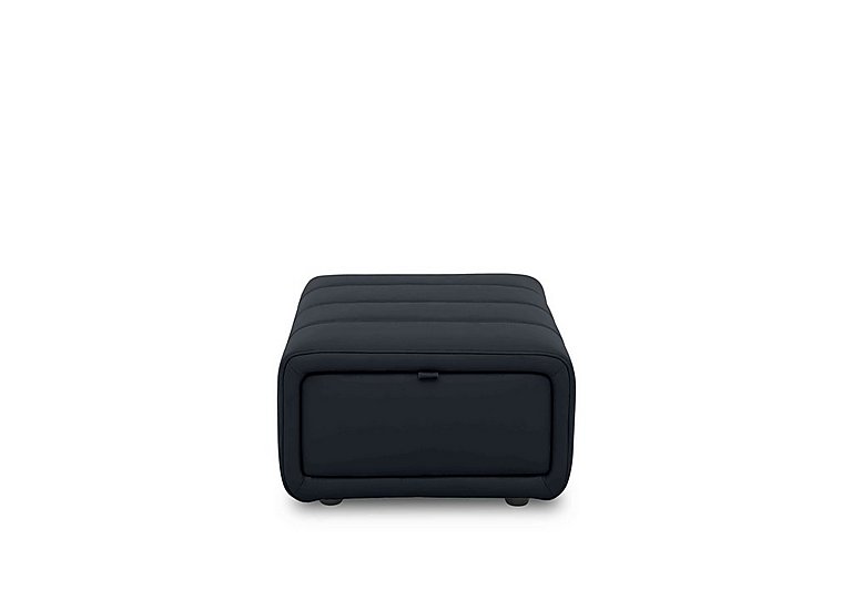 Elphaba Leather Storage Footstool - Navy