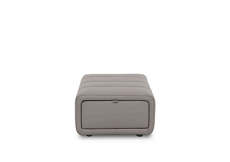 Elphaba Leather Storage Footstool - New Grey