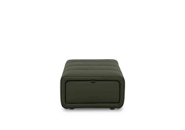 Elphaba Leather Storage Footstool  Oslo Pine | Bed Sava
