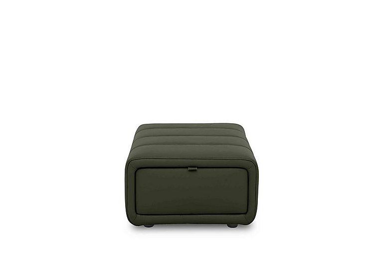 Elphaba Leather Storage Footstool - Oslo Pine