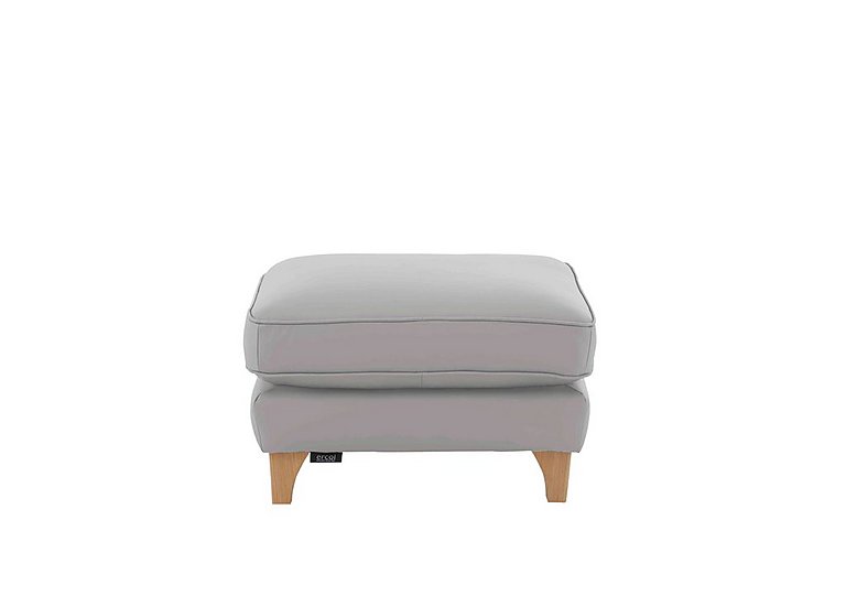 Ercol - Enna Leather Footstool - Light Grey