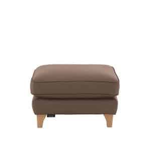 Ercol  Enna Leather Footstool  Light Brown | Bed Sava