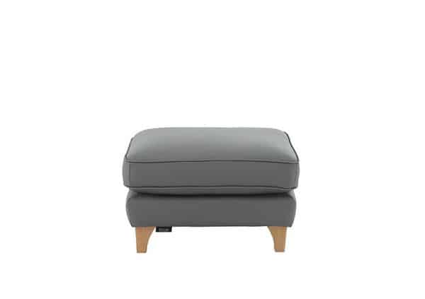 Ercol  Enna Leather Footstool  Grey | Bed Sava