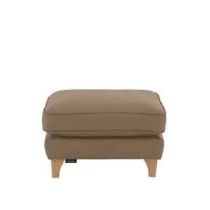 Ercol  Enna Leather Footstool  L909 Taupe | Bed Sava