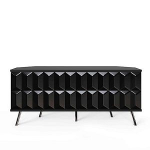 Alpha Corner TV Unit with SMART LED Lighting  Black | Bed Sava