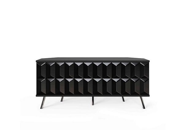Alpha Corner TV Unit with SMART LED Lighting  Black | Bed Sava
