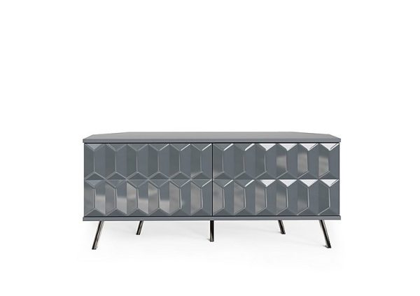Alpha Corner TV Unit with SMART LED Lighting  Grey | Bed Sava