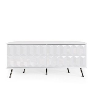 Alpha Corner TV Unit with SMART LED Lighting  White | Bed Sava