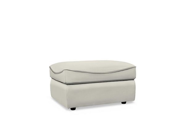 G Plan  Amesbury Leather Storage Footstool  Oxford Light Grey | Bed Sava