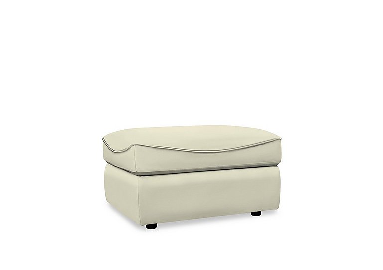 G Plan - Amesbury Leather Storage Footstool - Cambridge Chalk
