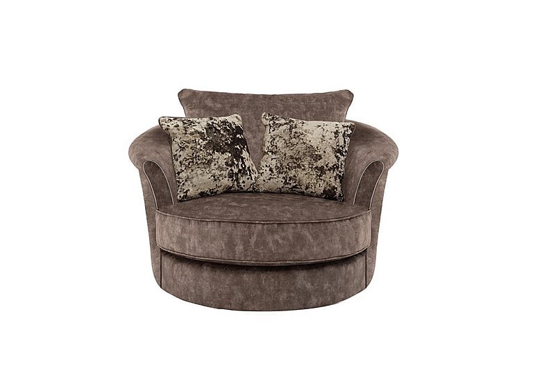 Ariana Twister Snuggler Chair with Chrome Insert - Dapple Chocolate with Chrome Insert