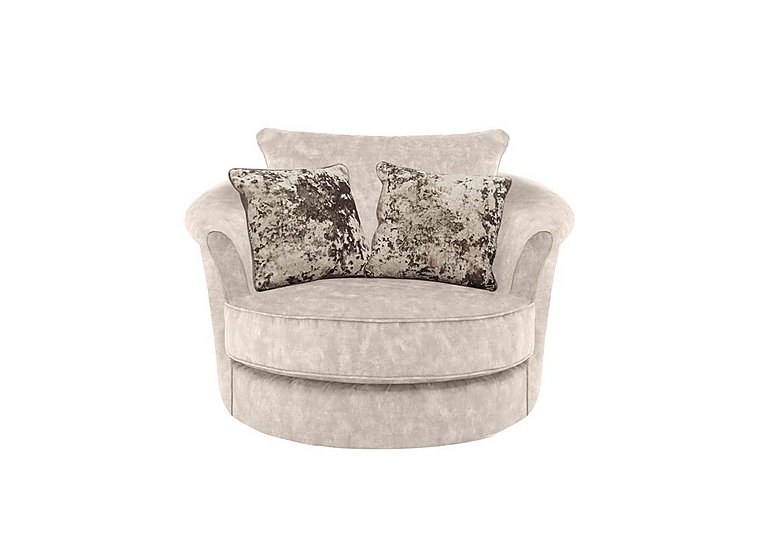 Ariana Twister Snuggler Chair with Brass Insert - Dapple Cream with Brass Insert