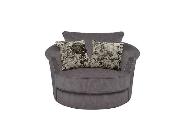 Ariana Twister Snuggler Chair with Brass Insert  Dapple Moleskin with Brass Insert | Bed Sava