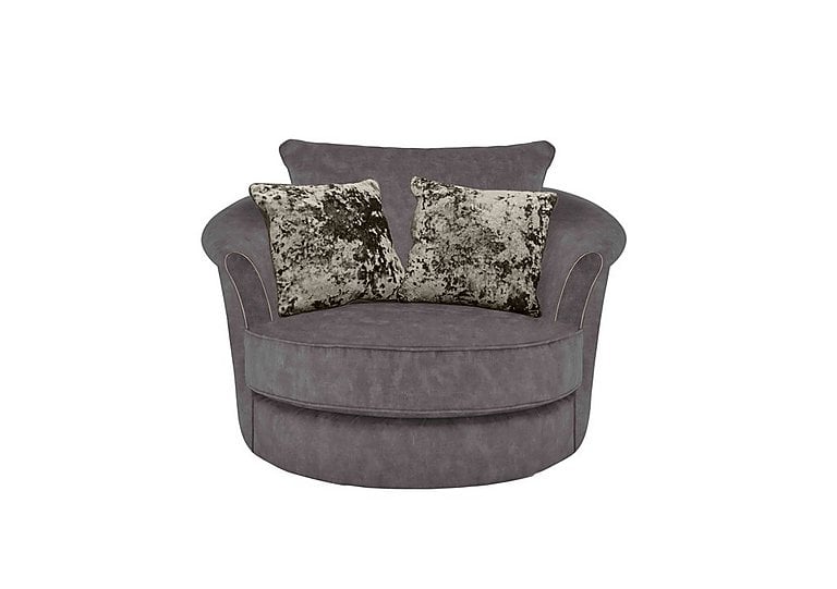 Ariana Twister Snuggler Chair with Brass Insert - Dapple Moleskin with Brass Insert