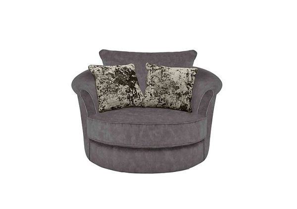 Ariana Twister Snuggler Chair with Chrome Insert  Dapple Moleskin with Chrome Insert | Bed Sava