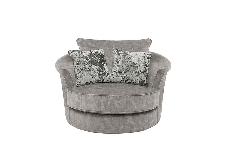 Ariana Twister Snuggler Chair with Brass Insert - Dapple Silver with Brass Insert