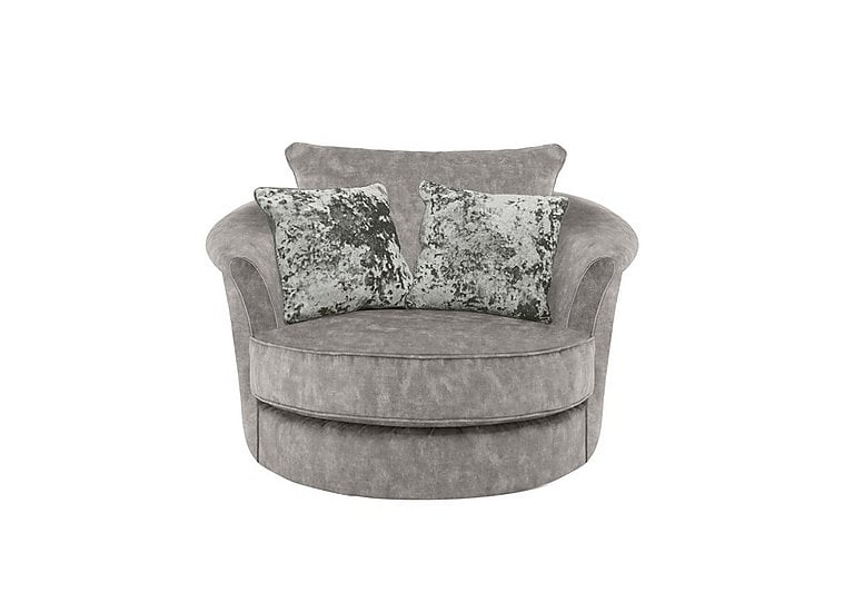 Ariana Twister Snuggler Chair with Chrome Insert - Dapple Silver with Chrome Insert
