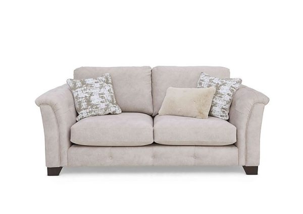 Oh So Glam Aura 3 Seater Classic Back Sofa  Enzo Cream | Bed Sava