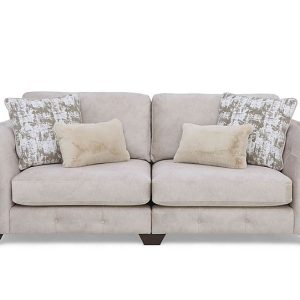 Oh So Glam Aura 4 Seater Classic Back Split Frame Sofa  Enzo Cream | Bed Sava