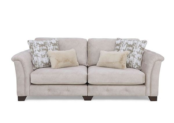 Oh So Glam Aura 4 Seater Classic Back Split Frame Sofa  Enzo Cream | Bed Sava