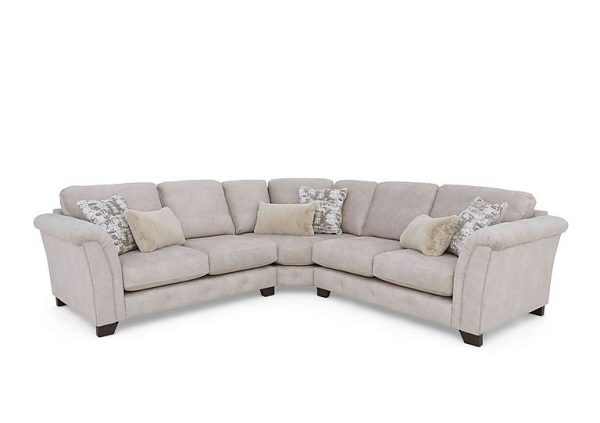 Oh So Glam Aura Large Classic Back Corner Sofa  Enzo Cream | Bed Sava