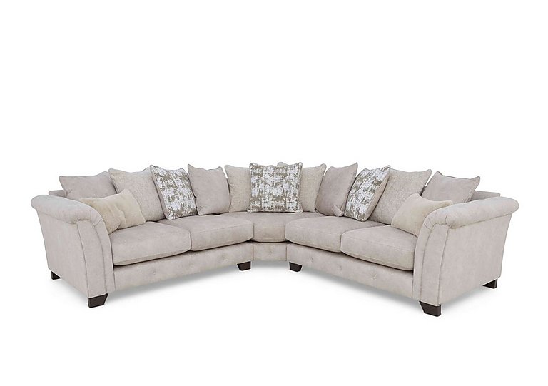 Oh So Glam Aura Large Scatter Back Corner Sofa - Enzo Cream