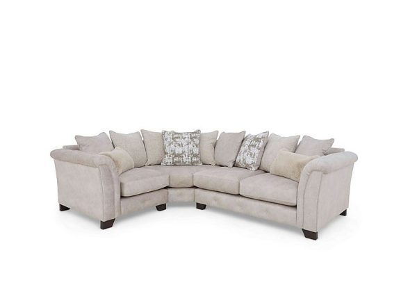 Oh So Glam Aura Scatter Back Left Hand Facing Corner Sofa  Enzo Cream | Bed Sava