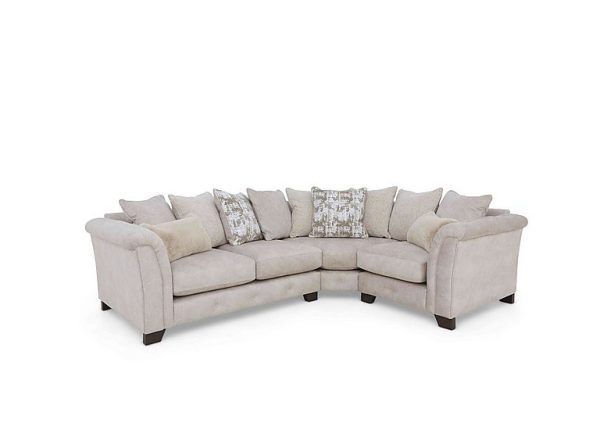 Oh So Glam Aura Scatter Back Right Hand Facing Corner Sofa  Enzo Cream | Bed Sava