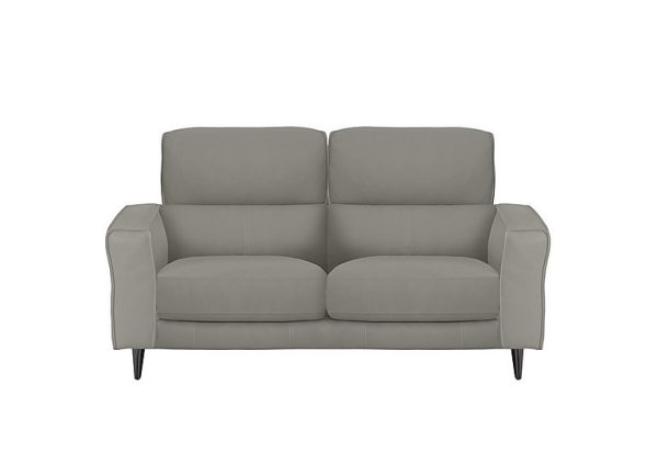Axel 2 Seater BV Leather Sofa  Silver Grey | Bed Sava
