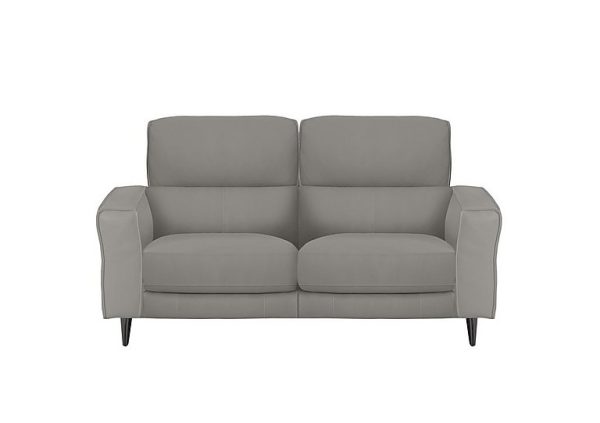Axel 2 Seater BV Leather Power Recliner Sofa  Silver Grey | Bed Sava