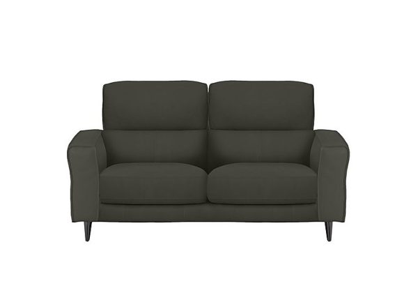 Axel 2 Seater HW Leather Sofa  Charcoal Grey | Bed Sava