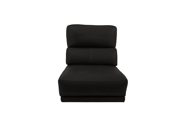 Axel BV Leather 125 Seater Armless Unit  Classic Black | Bed Sava