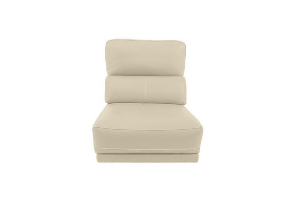Axel BV Leather 125 Seater Armless Unit  Power Recliner  BV Bisque | Bed Sava